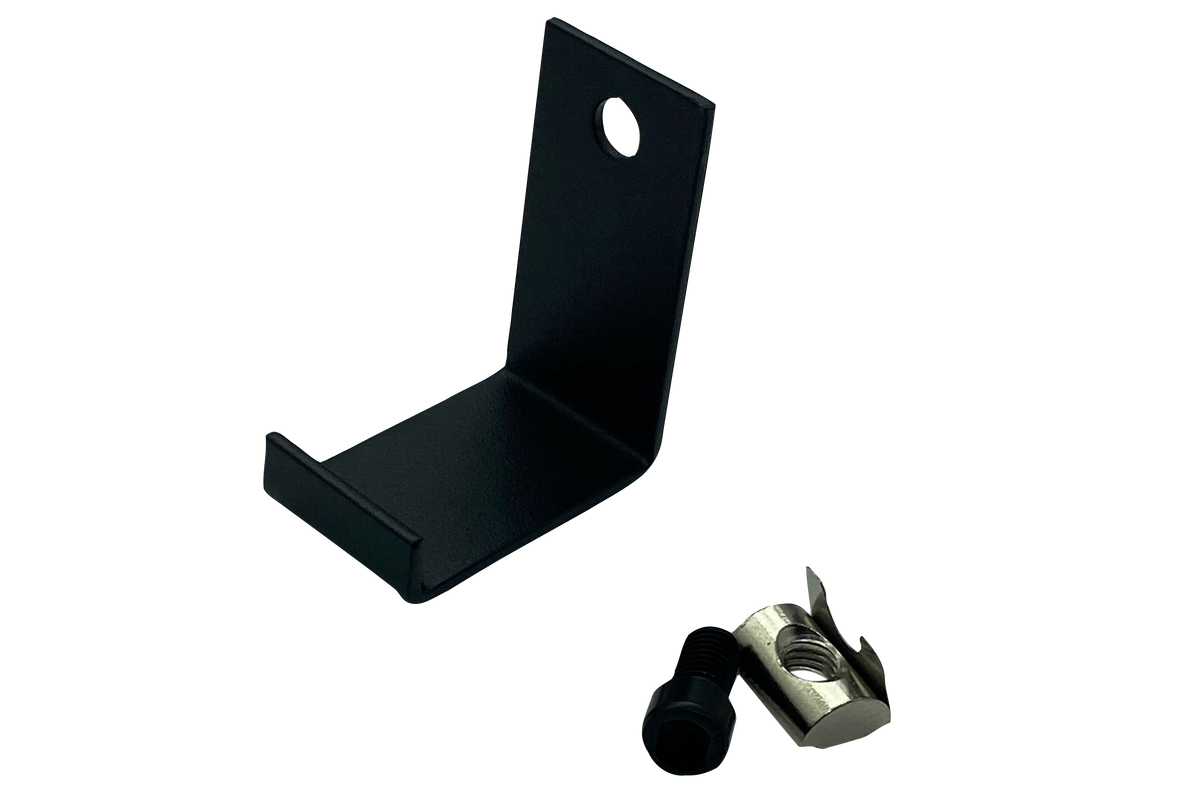 Aluminium Profile Headset & Steering Wheel Hook – Universal Holder for 8 mm Slot Sim Rigs – headset and steering wheel hook on an aluminium profile rig – photo 3 of 3