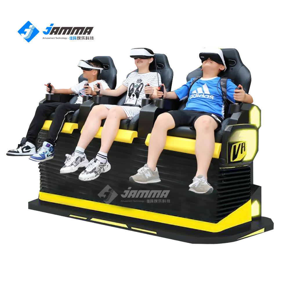 MetaNexusXR 9D VR station: three users deeply immersed in a sensory cinema experience. | MetaNexusXR