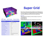 MetaNexusXR's activated LED dance grid floor tiles glow vibrantly, ready for interactive touch games. | MetaNexusXR