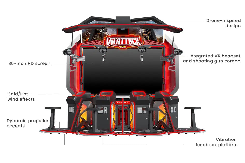 Shooting Arcade Machine – Four-Player VR Tactical Squad Station – MNX-CVR-TACT-4P – photo 3 of 15