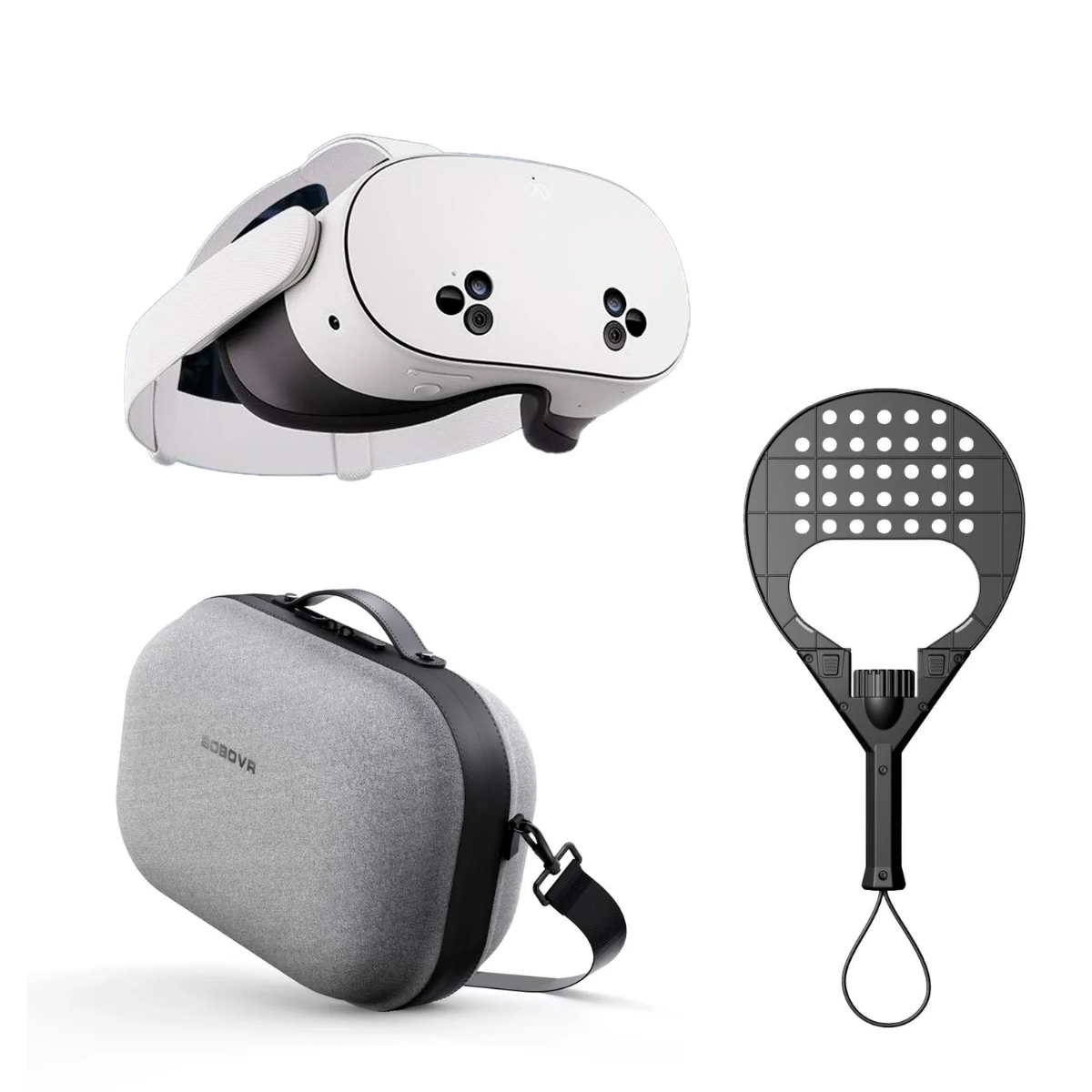 Meta Quest 3S + VR padel racket + BOBOVR C3 case bundle – Metanexus XR