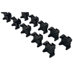 Cable Management Clips & Ties for 8 mm Slot Aluminium Profile – Set of 10 + 10 – cable management clips and ties on an aluminium profile sim rig – photo 1 of 3