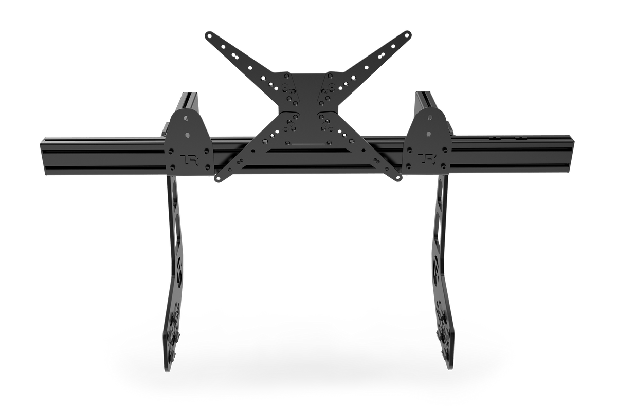Cockpit-Mounted Single Monitor Stand – Aluminium, Screens up to 80 Inch, Upgradeable – aluminium cockpit-mounted single monitor stand on a sim rig – photo 2 of 5