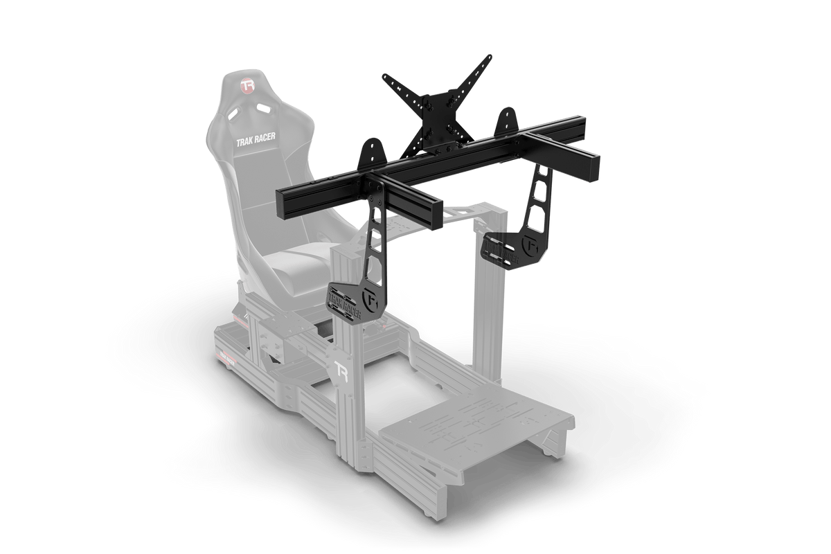Cockpit-Mounted Single Monitor Stand – Aluminium, Screens up to 80 Inch, Upgradeable – aluminium cockpit-mounted single monitor stand on a sim rig – photo 5 of 5