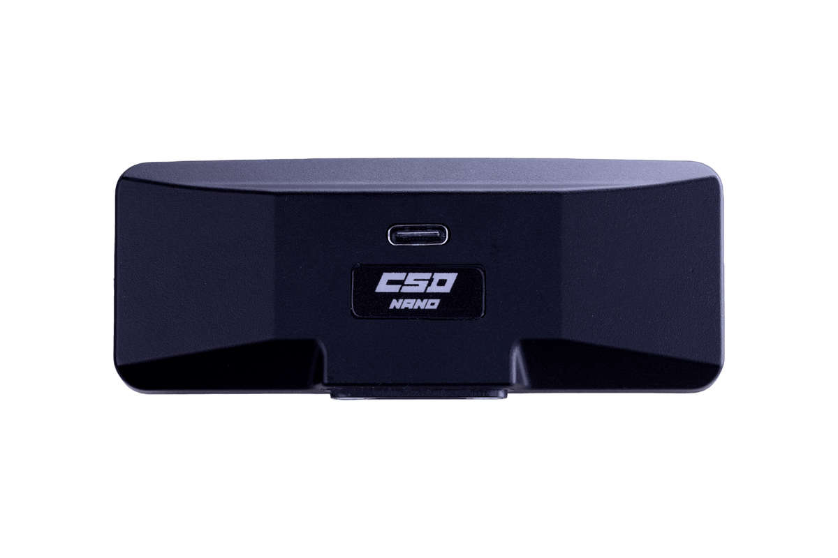 Compact Sim Racing Dashboard – 2.99 Inch Telemetry Display, SimHub Ready, USB-C – compact 2.99 inch sim racing telemetry dashboard above a wheel base – photo 7 of 14