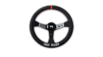 Deep-Dish Drift Steering Wheel 350 mm – Alcantara-Style Grip, Red Stitching, 70 / 50 mm PCD – 350 mm deep-dish drift sim racing steering wheel with red stitching – photo 4 of 4