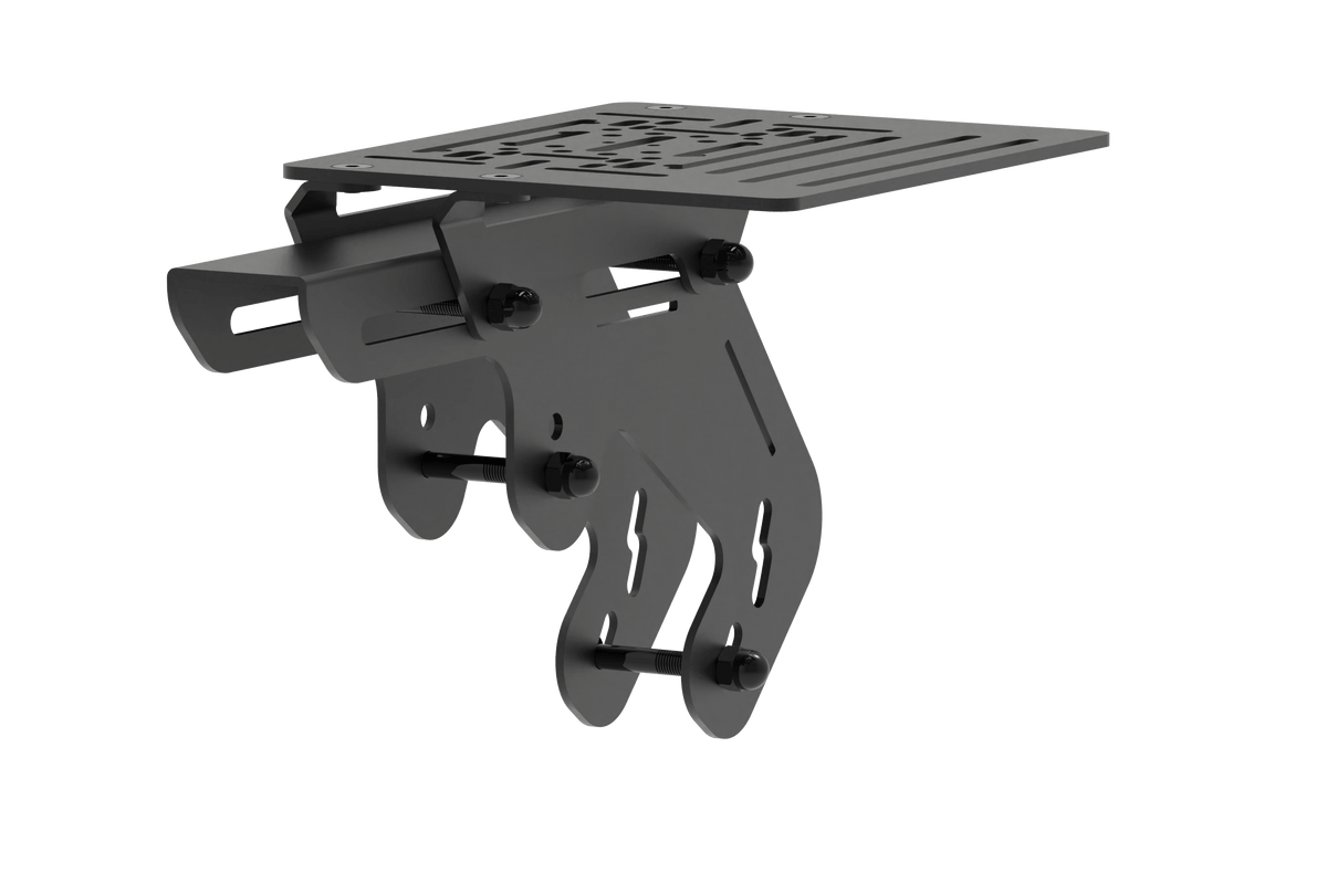 Dual Flight Sim Mount for NexusRig Compact – HOTAS, Joystick & Throttle Mounts – dual HOTAS flight sim mounts fitted to a compact sim cockpit – photo 1 of 4