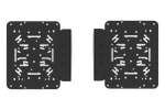 Dual HOTAS Mounts for NexusRig Fold & Aluminium Profile Rigs – Left & Right Joystick and Throttle Plates – left and right HOTAS mounts fitted to a foldable flight sim stand – photo 4 of 5