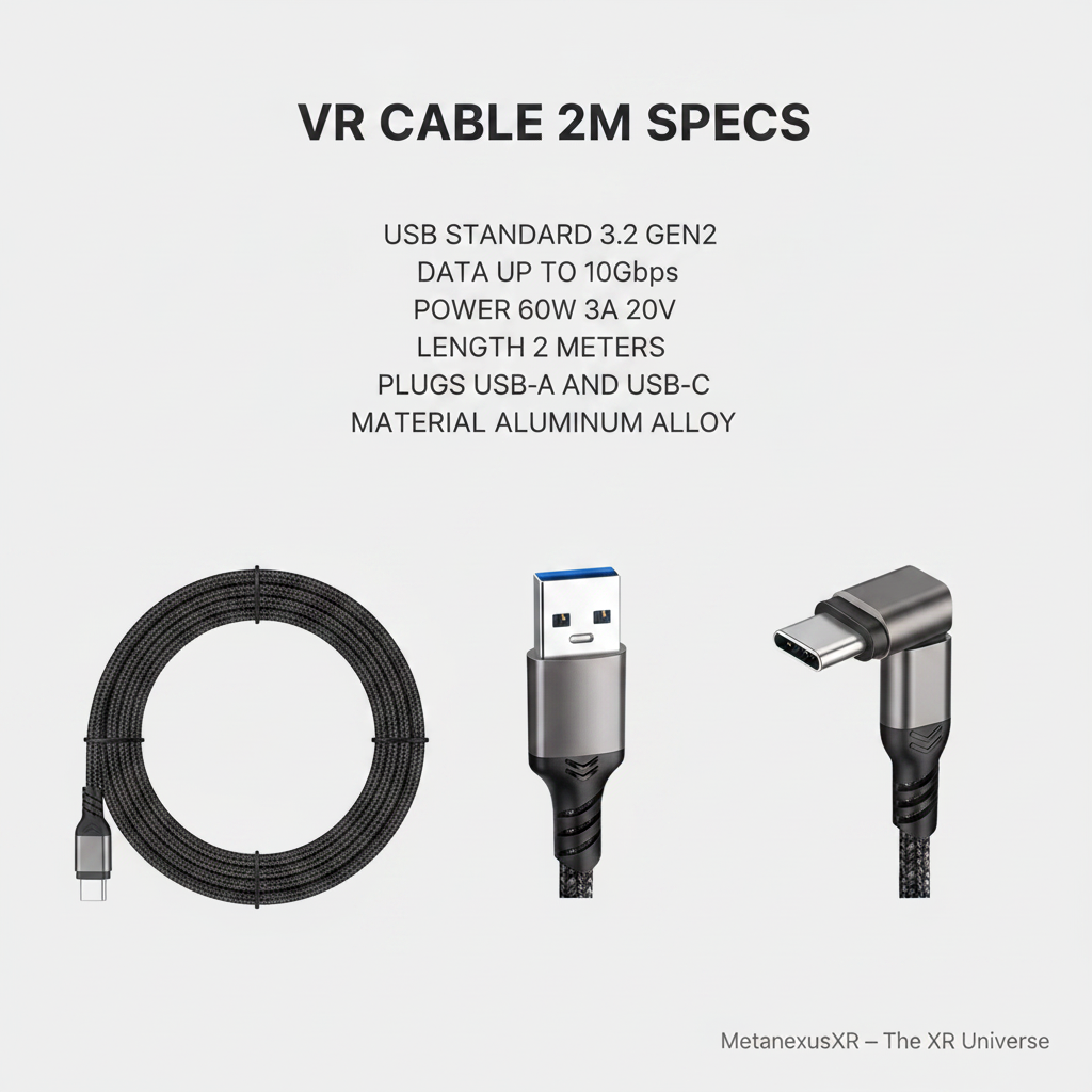 VR Cable 2m USB 3.2 Fast Charging 10Gbps Link Cable