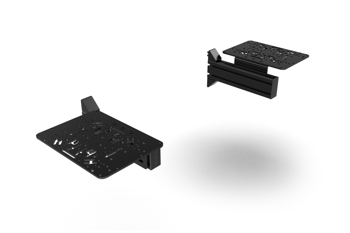 Flight Sim Side Control Mounts with 2 Compact 240 mm Supports – for Aluminium Cockpits – left and right flight sim mounts on two compact aluminium supports – photo 1 of 6
