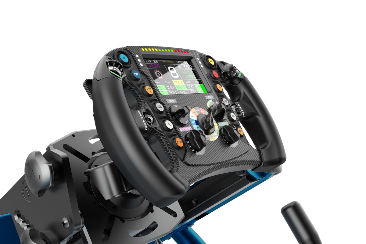 Formula One Replica Sim Racing Wheel (Blue Edition) – 1:1 Carbon F1 Wheel with 4.3-Inch Touchscreen – 1:1 Formula One replica carbon sim racing steering wheel with touchscreen – photo 6 of 10