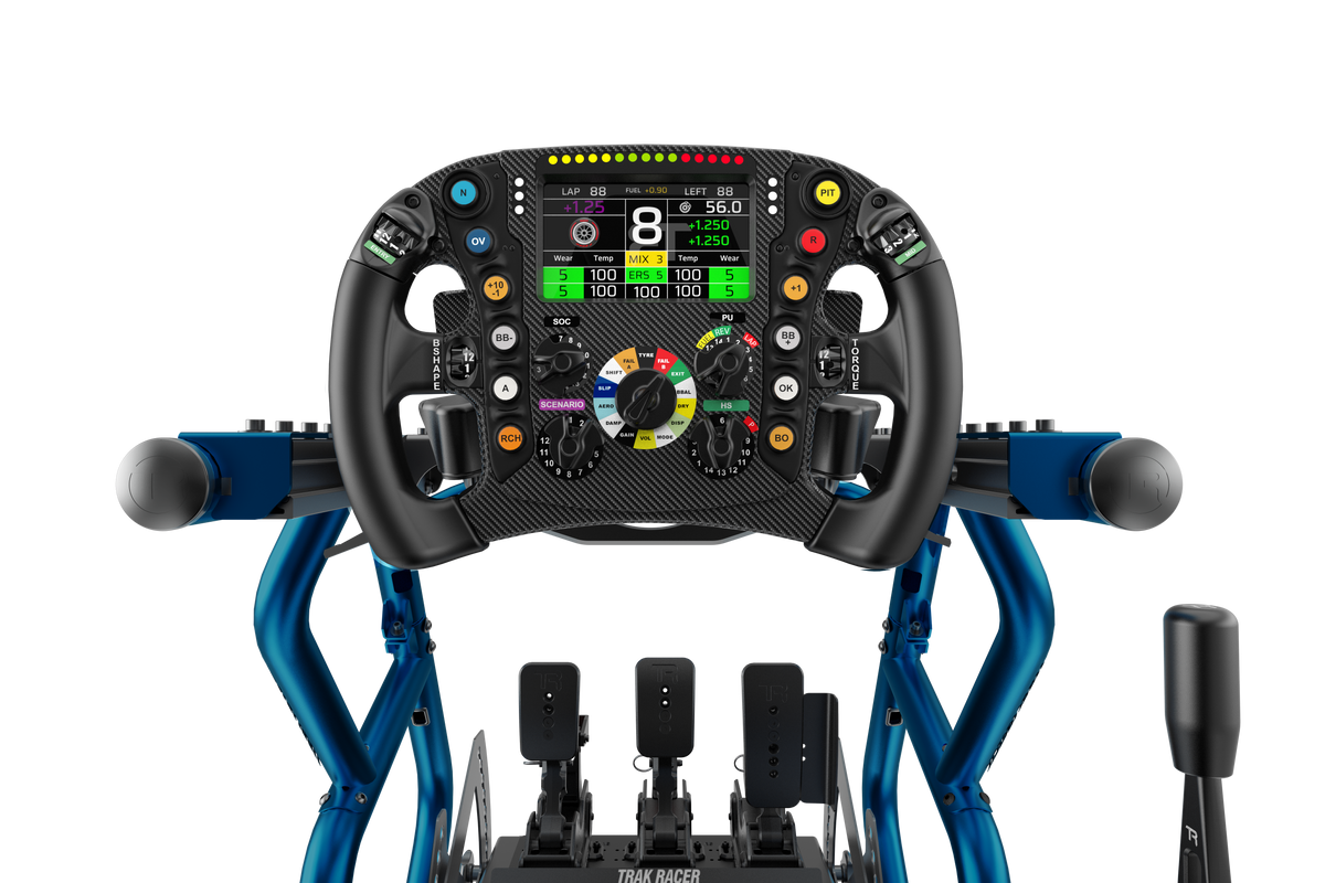 Formula One Replica Sim Racing Wheel (Blue Edition) – 1:1 Carbon F1 Wheel with 4.3-Inch Touchscreen – 1:1 Formula One replica carbon sim racing steering wheel with touchscreen – photo 9 of 10