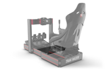 Heavy-Duty Sim Floor – 3 mm Diamond Plate Footrest for Aluminium Profile Sim Racing & Flight Sim Cockpits – 3 mm diamond plate sim floor footrest on an aluminium sim rig – photo 3 of 4