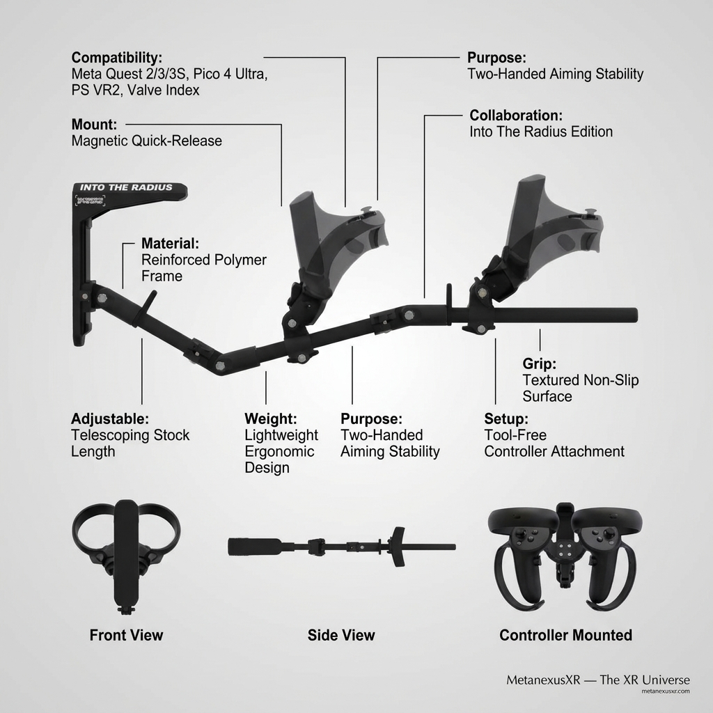 Into The Radius VR gun stock - carbon signature edition rifle frame - MetanexusXR MNX-GST-IRON-ITR