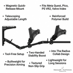 Into The Radius VR gun stock side profile with signature shoulder stock - MetanexusXR