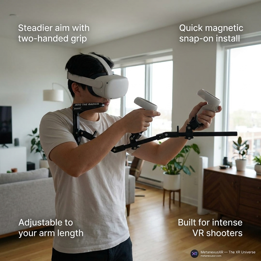 Into The Radius VR gun stock rear view - signature colourway - MetanexusXR