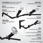 Carbon fibre VR gun stock for Quest 3 - three-section articulated rifle frame - MetanexusXR MNX-GST-IRON-U