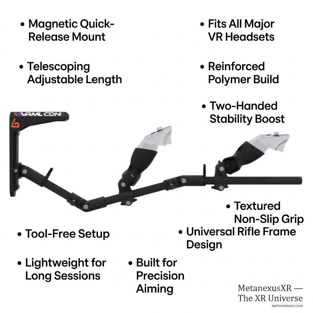 Carbon fibre VR gun stock side profile with the MK2 shoulder stock - MetanexusXR
