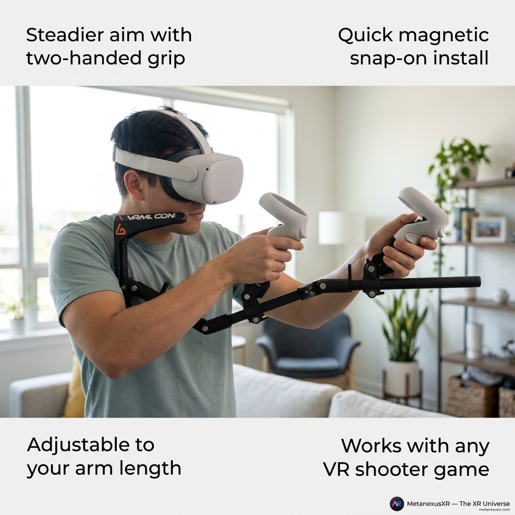 Carbon fibre VR gun stock rear view - adjustable MK2 stock - MetanexusXR