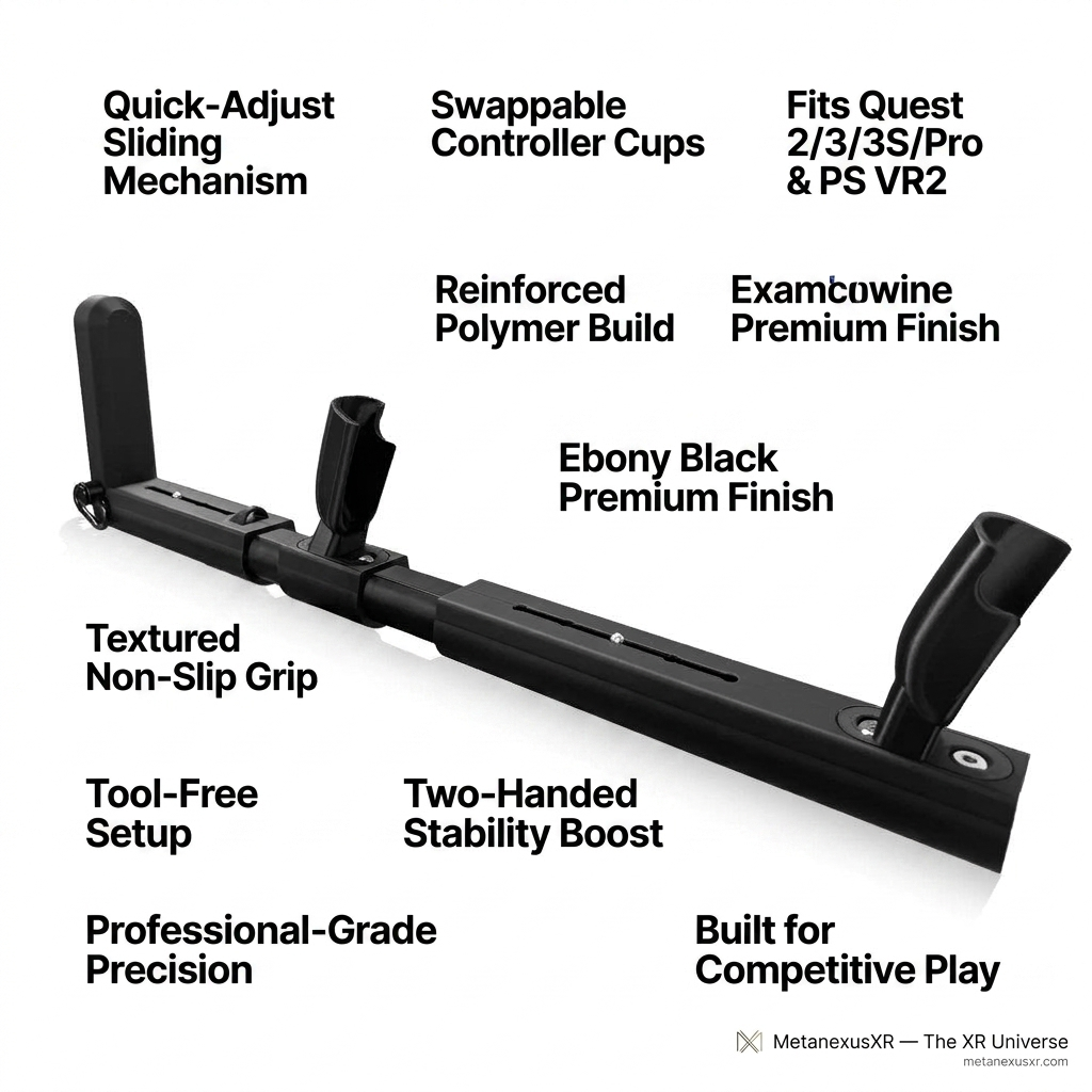 VR gun stock for Quest 3 - Vanguard two-hand rifle frame with front grip and rear stock - MetanexusXR