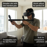 Vanguard VR gun stock rear view showing the quick-adjust length catch - MetanexusXR