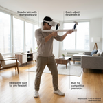 Grey VR gun stock rear view showing the quick-adjust length catch - MetanexusXR