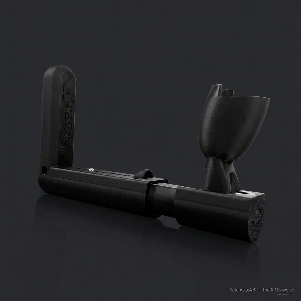 Modular VR gun stock for Quest 3 with a reconfigurable rifle frame, Onyx - MetanexusXR MNX-GST-SLTR