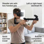 Modular VR gun stock in Ghost grey, full side view - MetanexusXR MNX-GST-SLTR-GHT