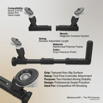 Magnetic modular VR gun stock for Quest 3 with snap-on controller mounts, Onyx - MetanexusXR MNX-GST-TWIN