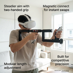 Magnetic modular VR gun stock rear view with adjustable stock module - MetanexusXR