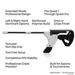Esports VR rifle stock side profile, smooth no-sharp-edges frame - MetanexusXR