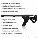 Extended VR rifle stock side profile, smooth no-sharp-edges frame - MetanexusXR