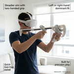 Low-profile VR rifle stock side profile, smooth no-sharp-edges frame - MetanexusXR