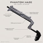 Magnetic controller mount on the smoke grey SPINE VR gun stock - MetanexusXR