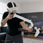 Ghost white VR gun stock for Quest 2 with Touch controllers - MetanexusXR