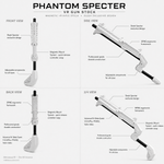 Ghost white VR gun stock rear view with the telescoping stock - MetanexusXR