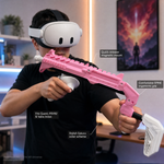 Pink VR gun stock for Quest 2 with Touch controllers - MetanexusXR