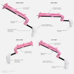 Pink VR gun stock rear view with the telescoping stock - MetanexusXR