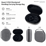 Quest 3 EVA shockproof handbag case, front view, closed - Metanexus XR SKU 681400657A