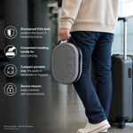 Quest 3 EVA handbag case with headset and Touch Plus controllers packed inside - Metanexus XR