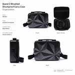 BKANO Quest 2 organizer case, brushed finish, front view closed - Metanexus XR