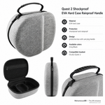Quest 2 rainproof shockproof EVA hard case, front view - Metanexus XR SKU 680400225A