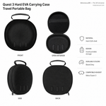 Unbranded hard EVA travel case for Meta Quest 3, front view - Metanexus XR SKU 681400596A