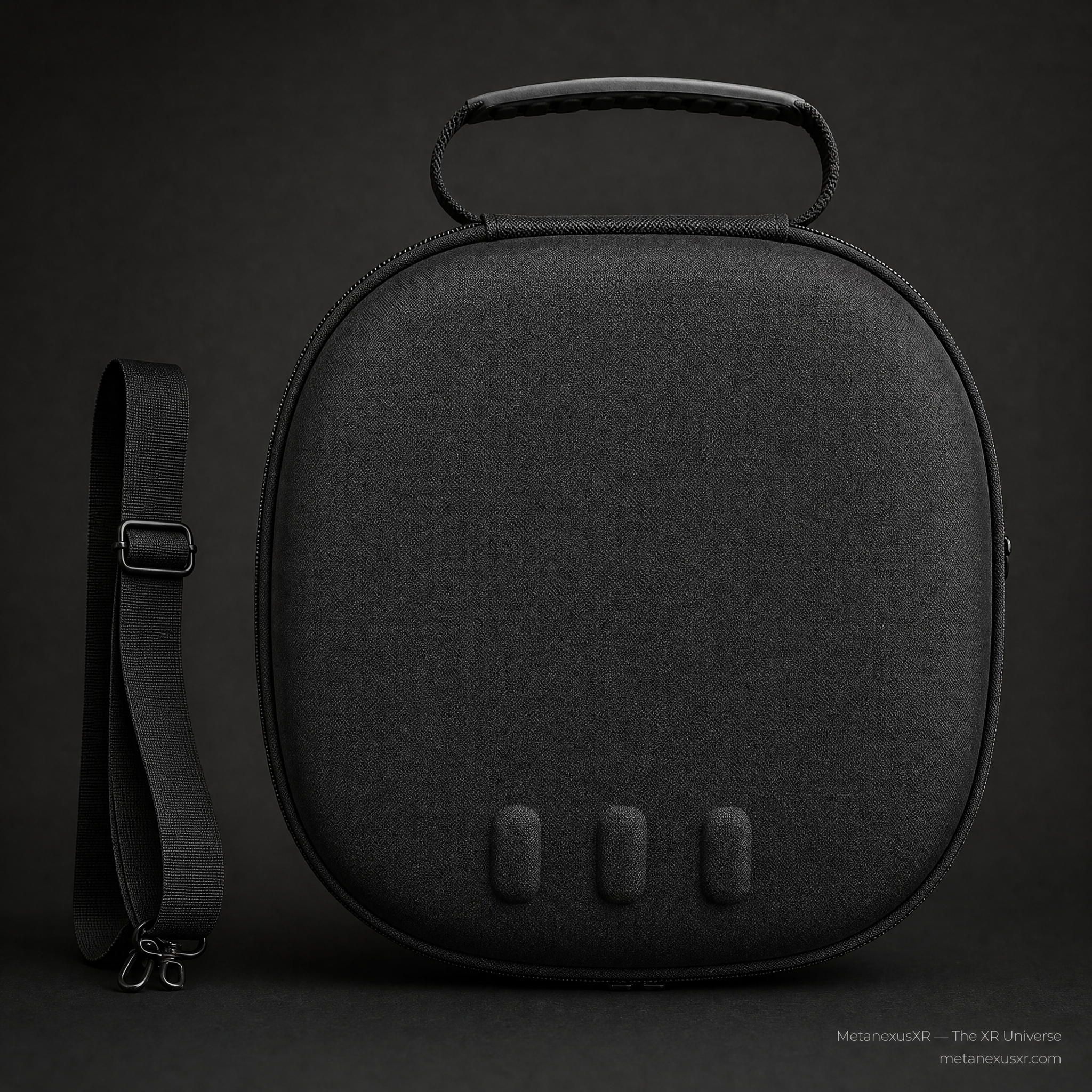 Quest 3 hard EVA case with shoulder strap, front view - Metanexus XR SKU 640101715A