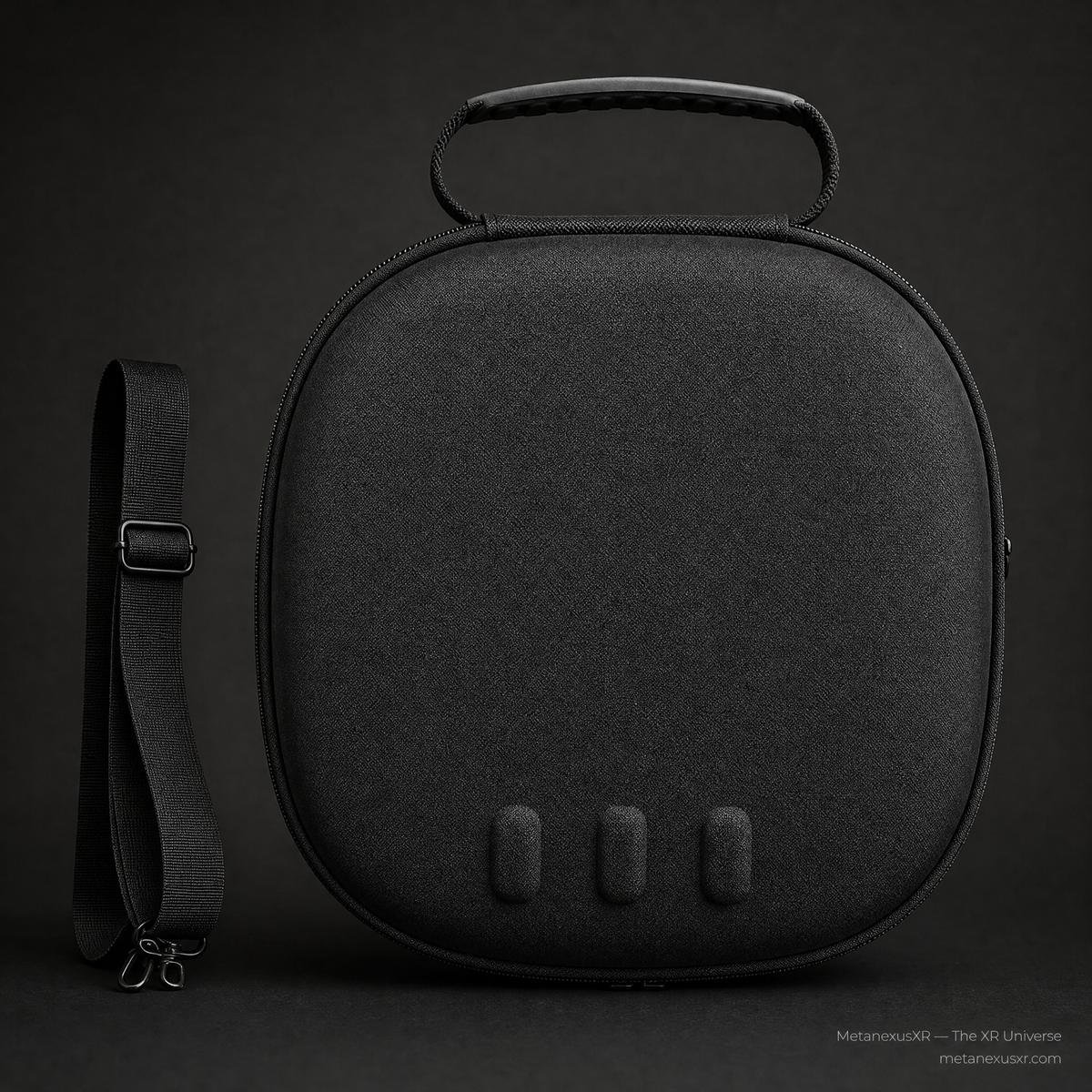 Quest 3 hard EVA case with shoulder strap, front view - Metanexus XR SKU 640101715A