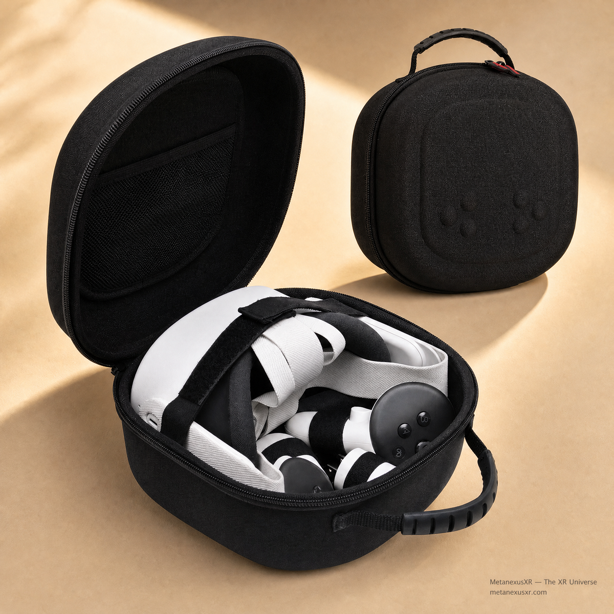 STARTRC universal case opened showing generous interior fit - Metanexus XR