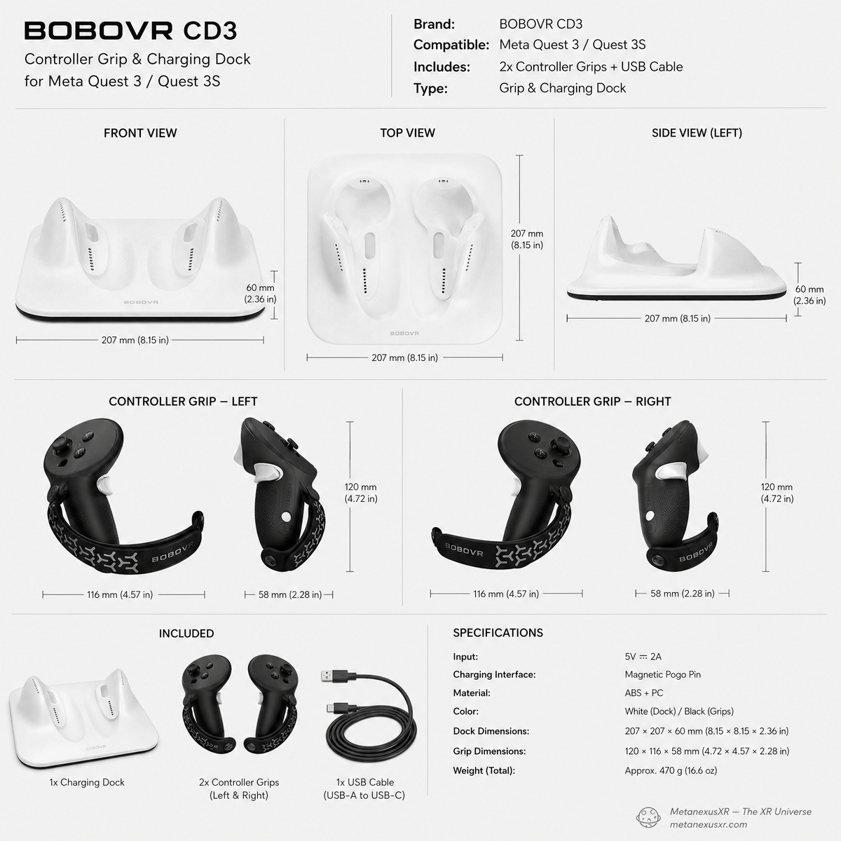 BOBOVR CD3 dock side profile, SKU 6807003351A