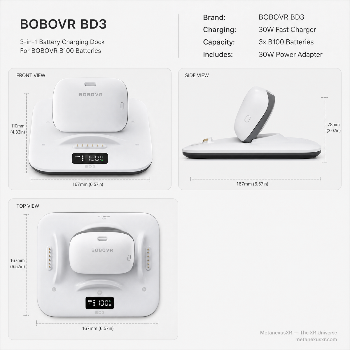 BOBOVR BD3 with 30W power adapter, SKU 680201268A