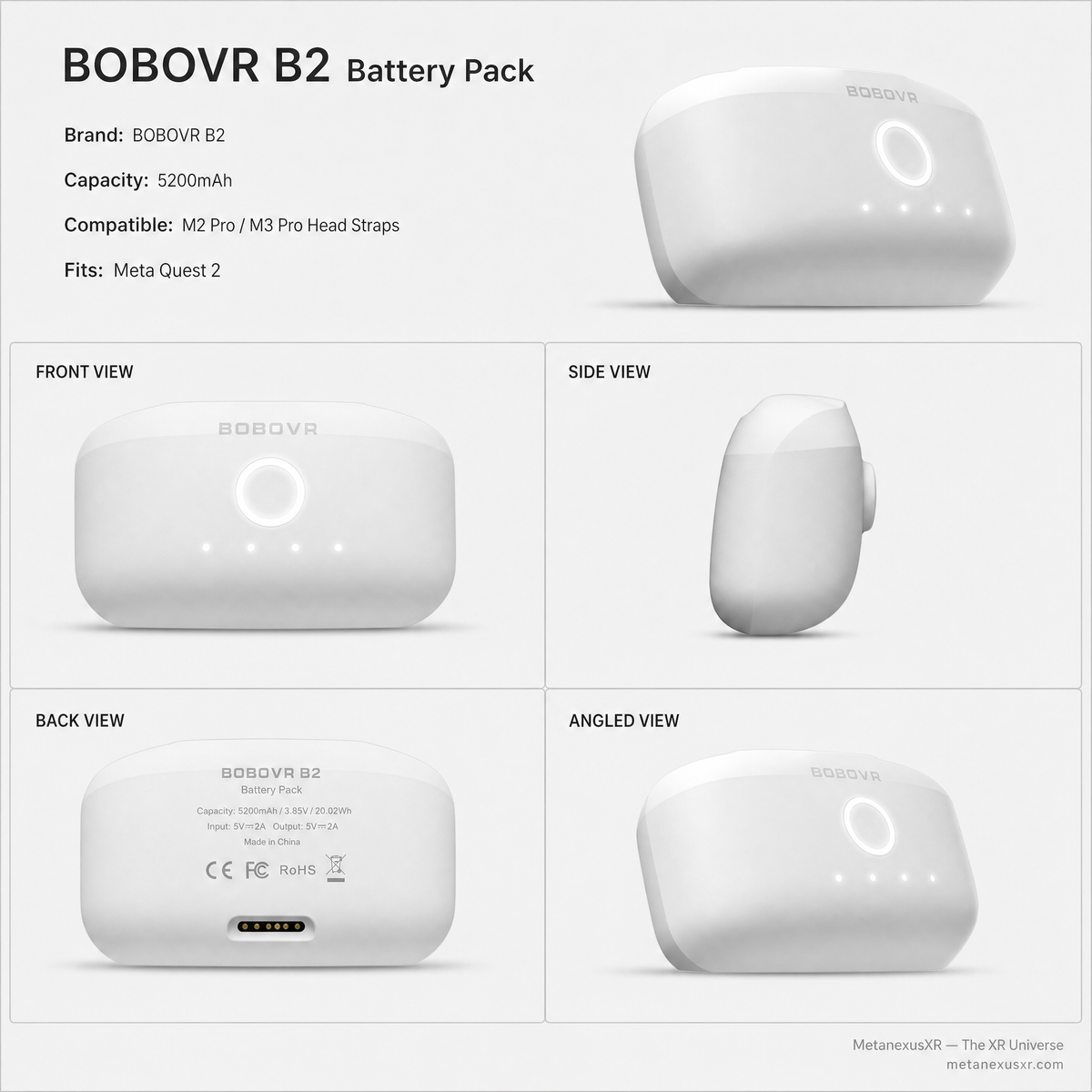 BOBOVR B2 battery contacts detail, SKU 680501210A