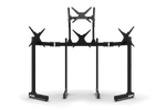 Large Freestanding Quad Monitor Stand with Extra Support Legs – 3 x 55 Inch + 45 Inch Overhead – large freestanding quad monitor stand with four screens – photo 2 of 6